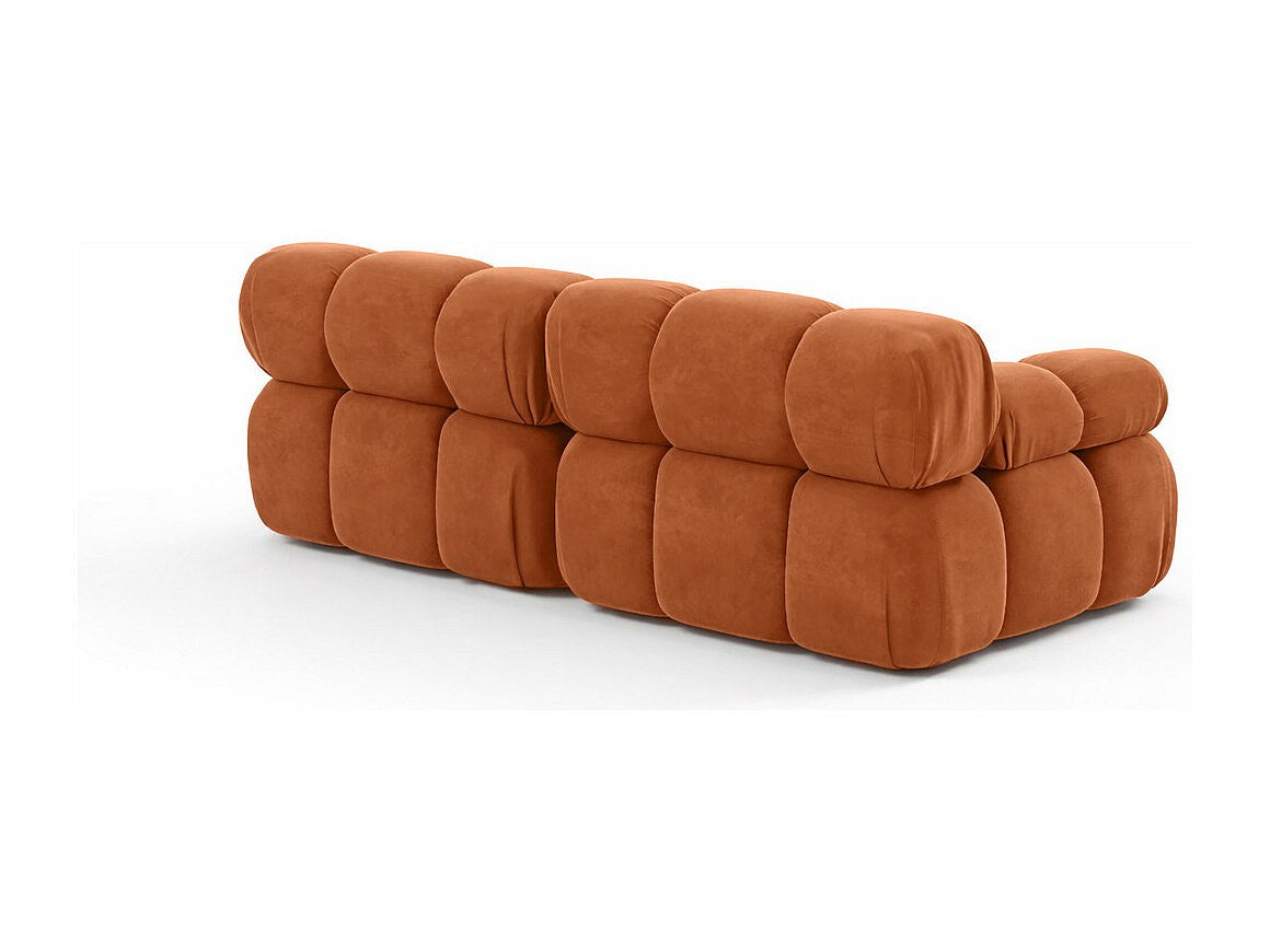 Canapé modulable 2 places marron tissu