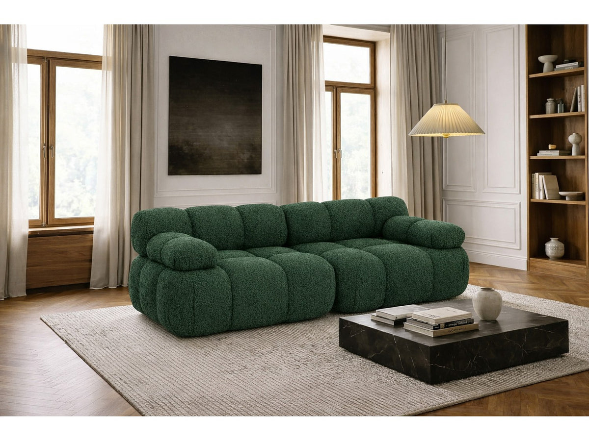 Canapé modulable 2 places vert tissu