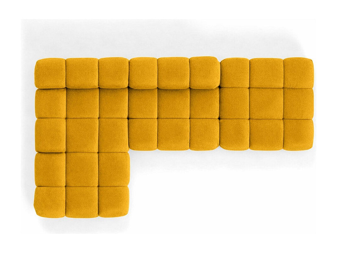 Pouf pour canapé modulable jaune tissu