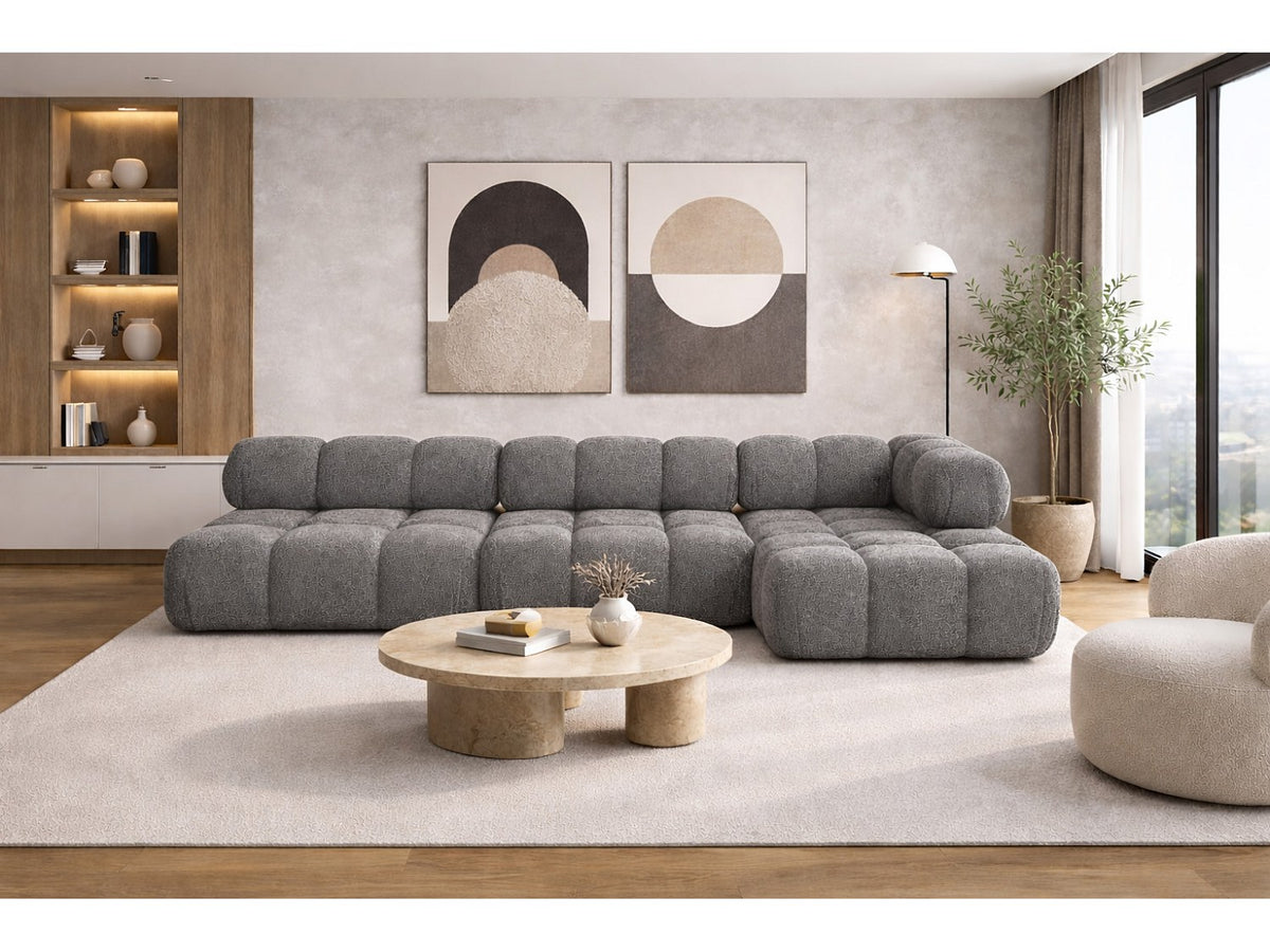 Canapé modulable gris tissu