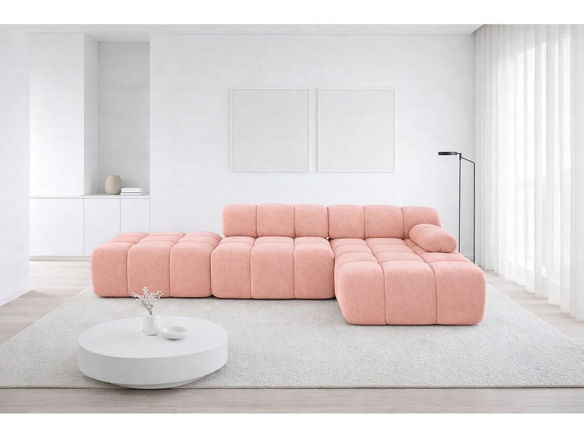 Pouf pour canapé modulable rose tissu