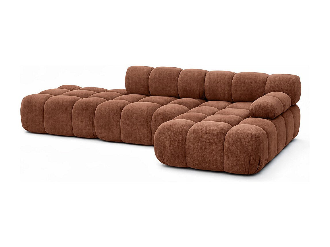 Pouf pour canapé modulable marron tissu