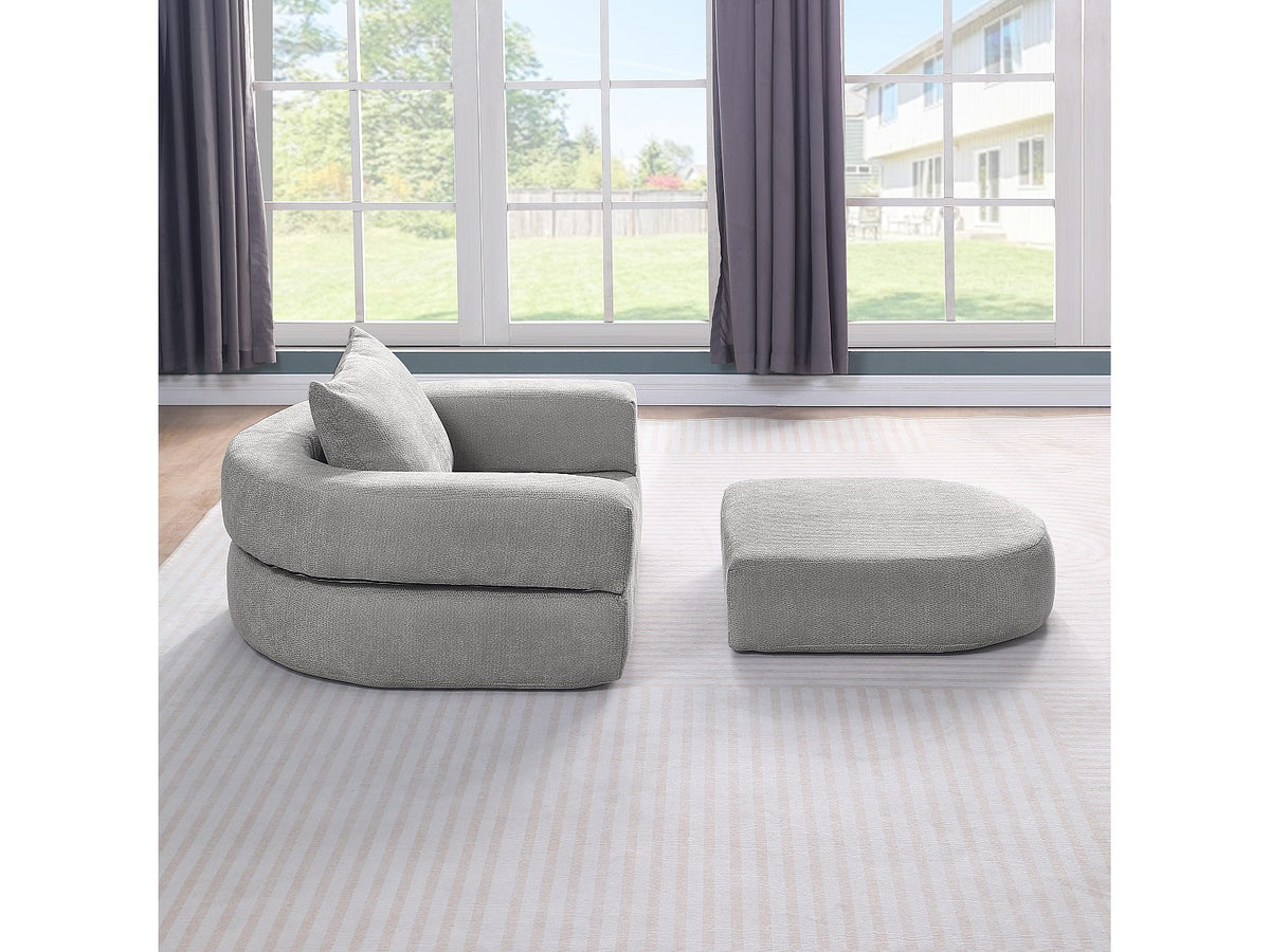 Canapé modulable gris tissu