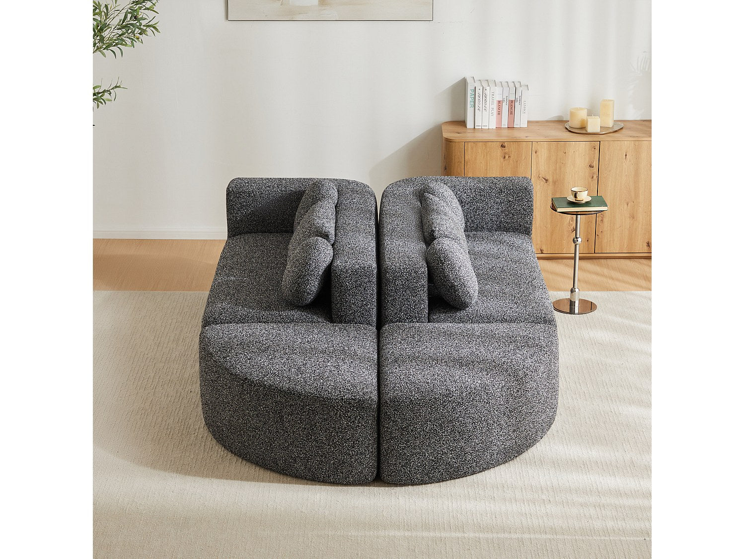 Canapé modulable noir tissu