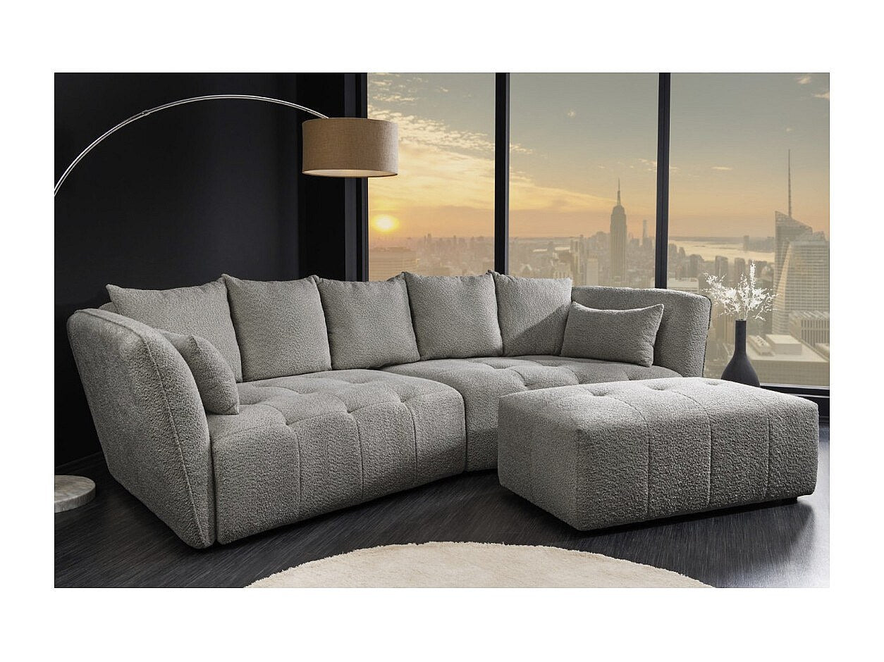 Pouf pour canapé modulable gris tissu