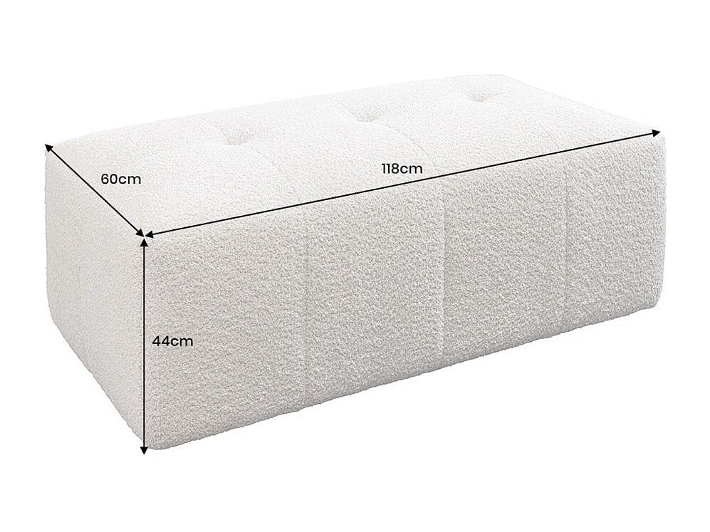 Pouf pour canapé modulable blanc tissu