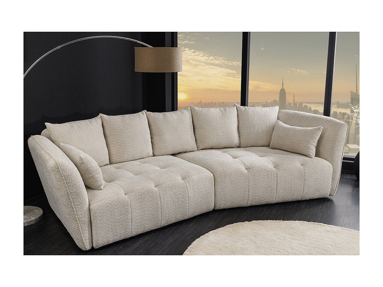 Pouf pour canapé modulable blanc tissu