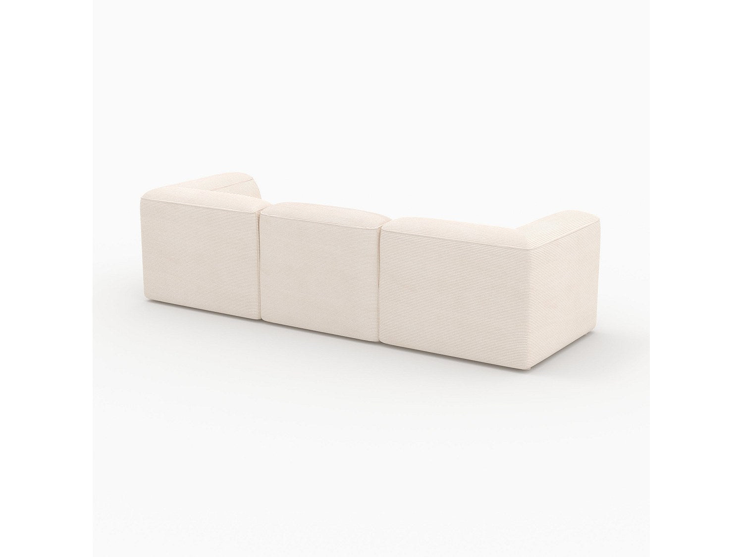 Canapé modulable 3 places blanc velours - Mina