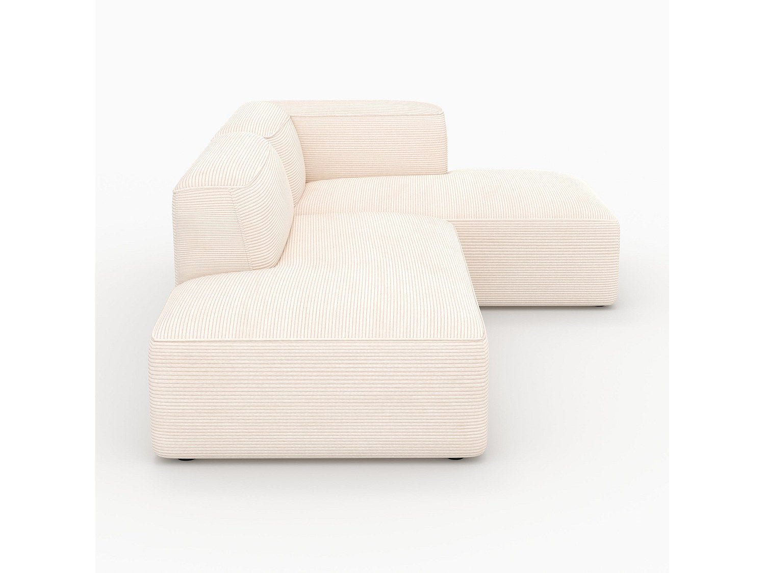 Canapé modulable 4 places blanc velours - Mina