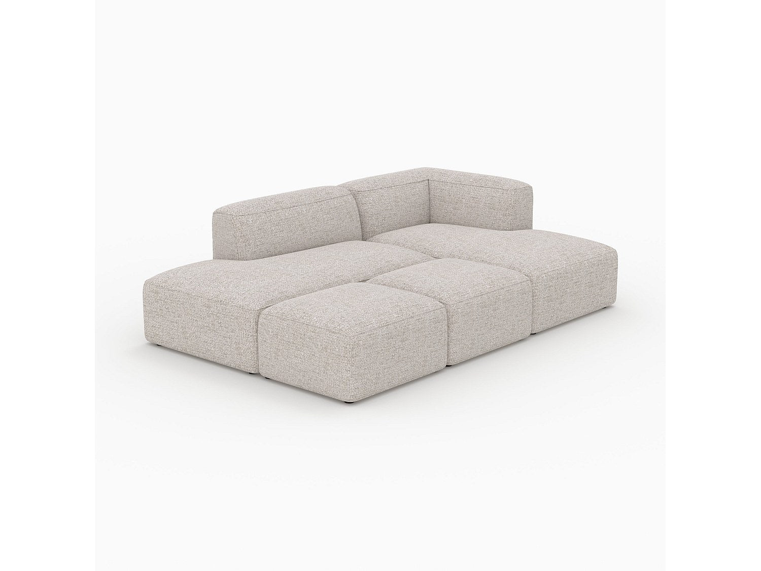 Pouf pour canapé modulable 4 places beige tissu - Hestia