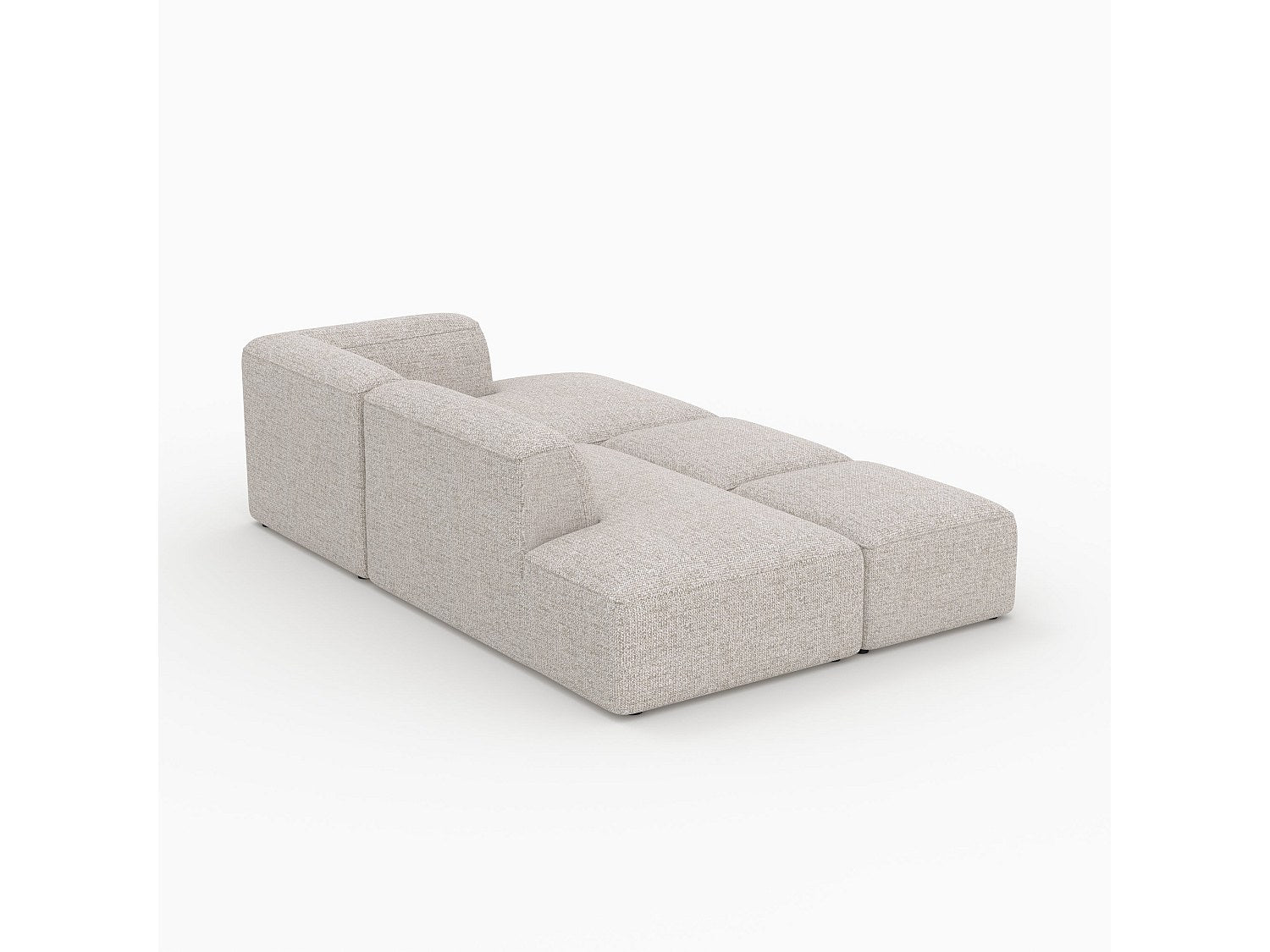 Pouf pour canapé modulable 4 places beige tissu - Hestia