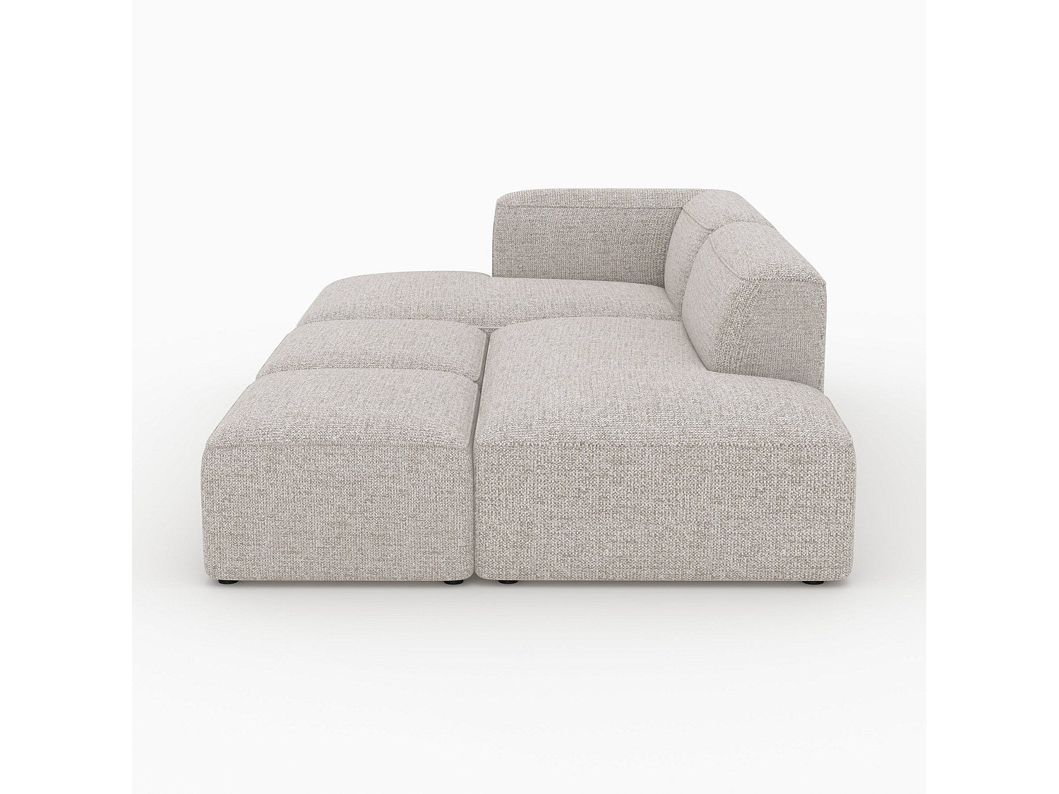 Pouf pour canapé modulable 4 places beige tissu - Hestia