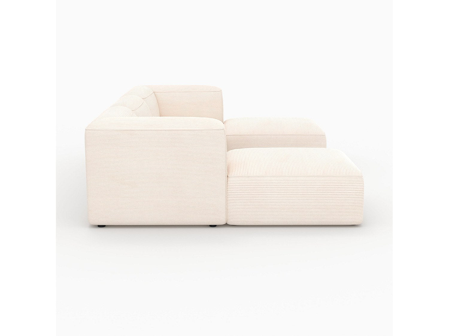Pouf pour canapé modulable 3 places blanc velours - Mina