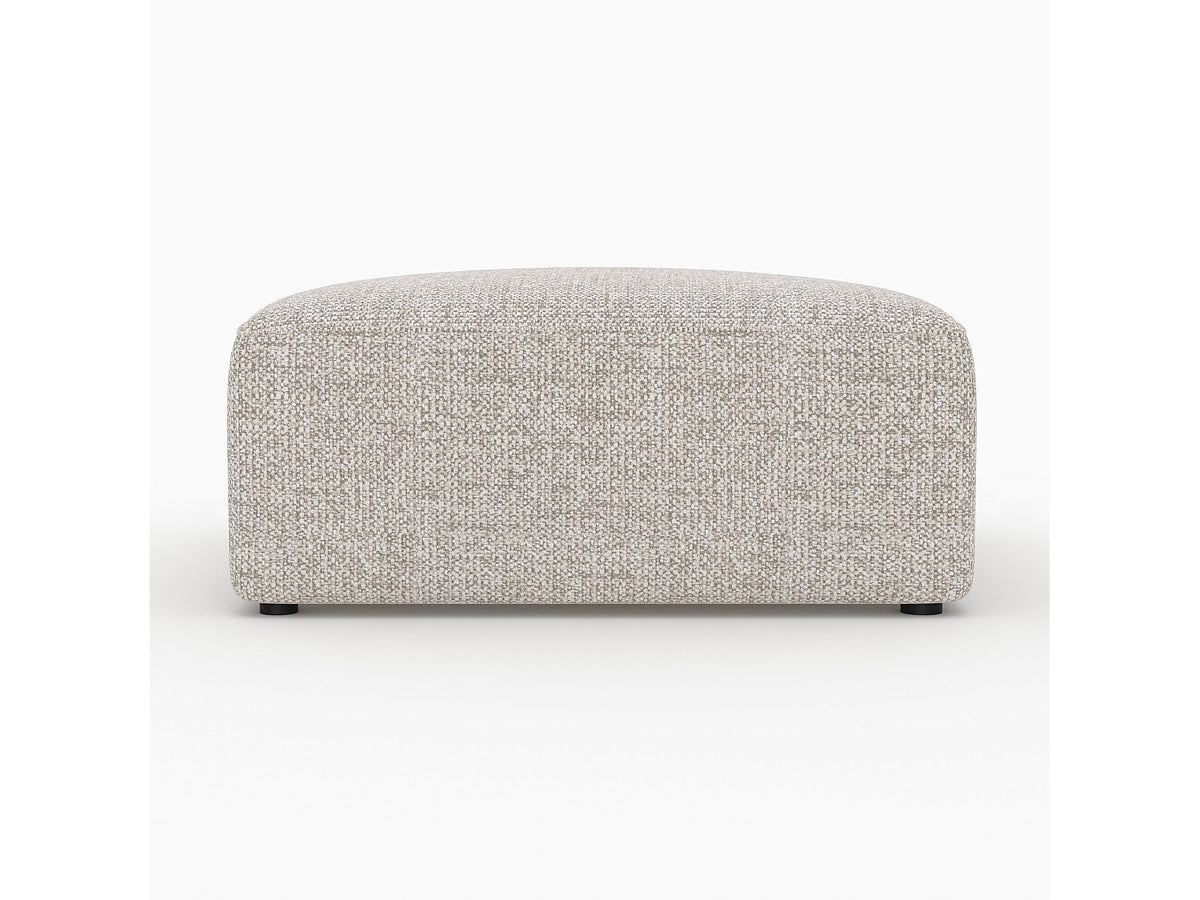 Pouf pour canapé modulable 2 places beige tissu - Hestia