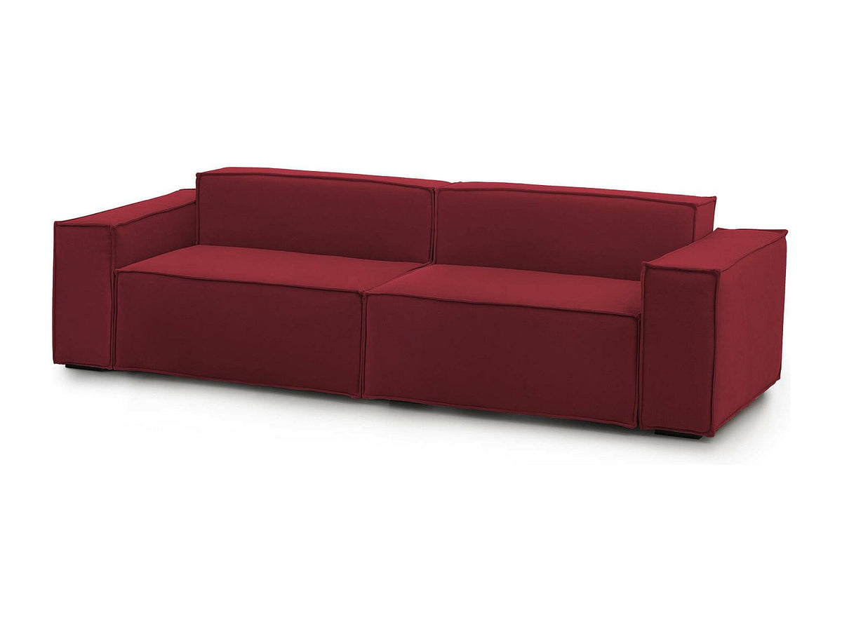 Canapé modulable 3 places rouge tissu