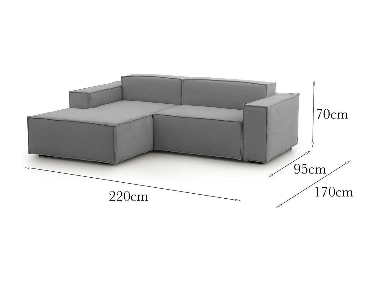 Canapé modulable 2 places gris tissu