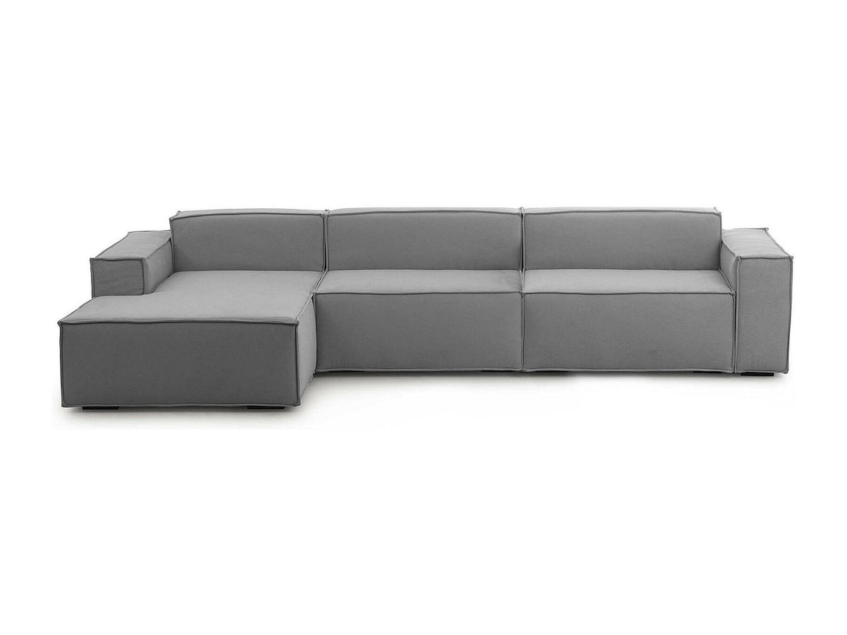 Canapé modulable 4 places gris tissu