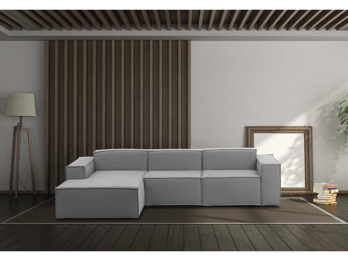 Canapé modulable 3 places gris tissu