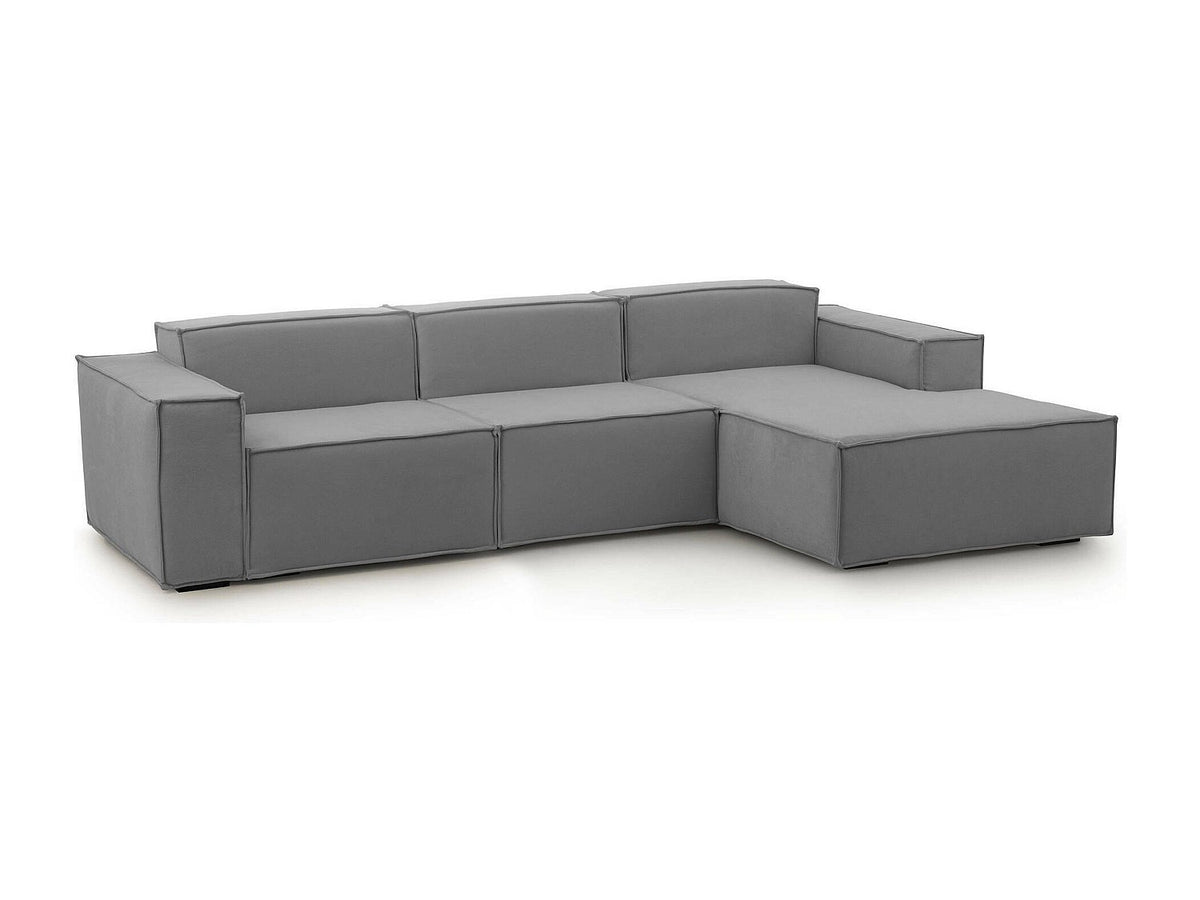 Canapé modulable 3 places gris tissu