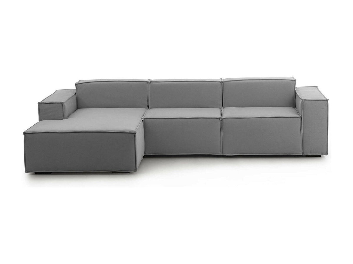 Canapé modulable 3 places gris tissu