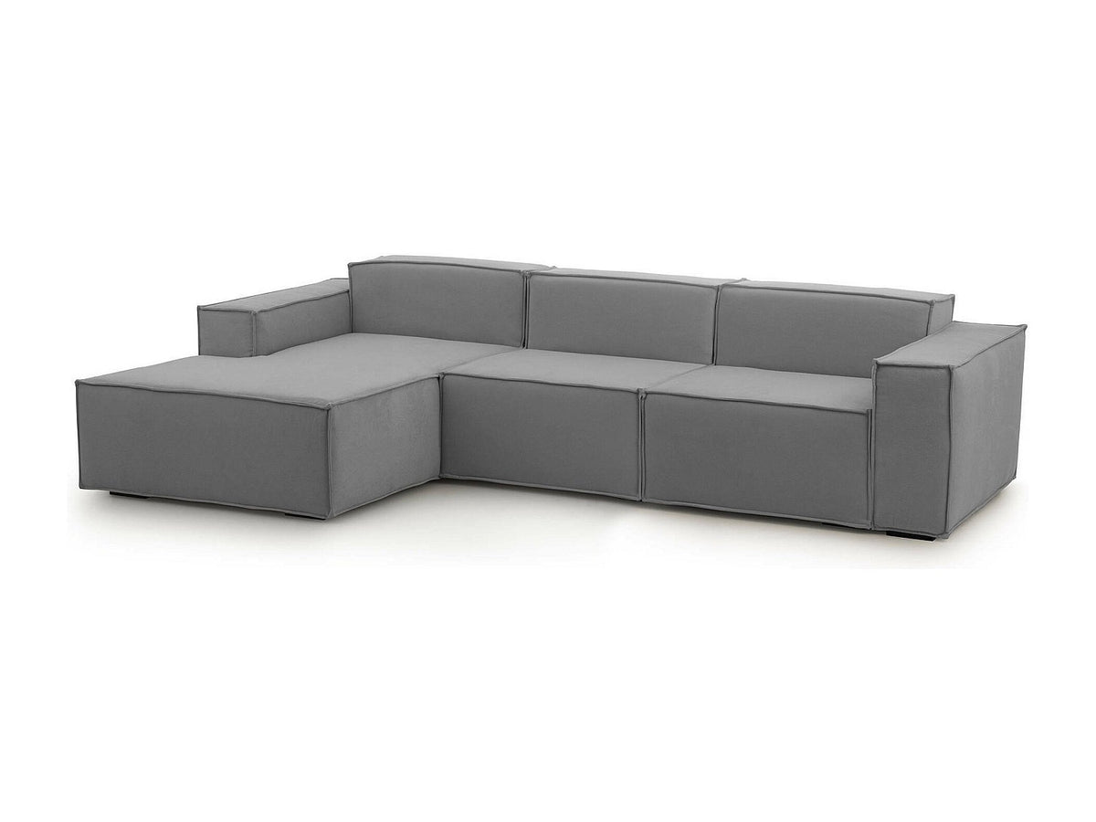 Canapé modulable 3 places gris tissu