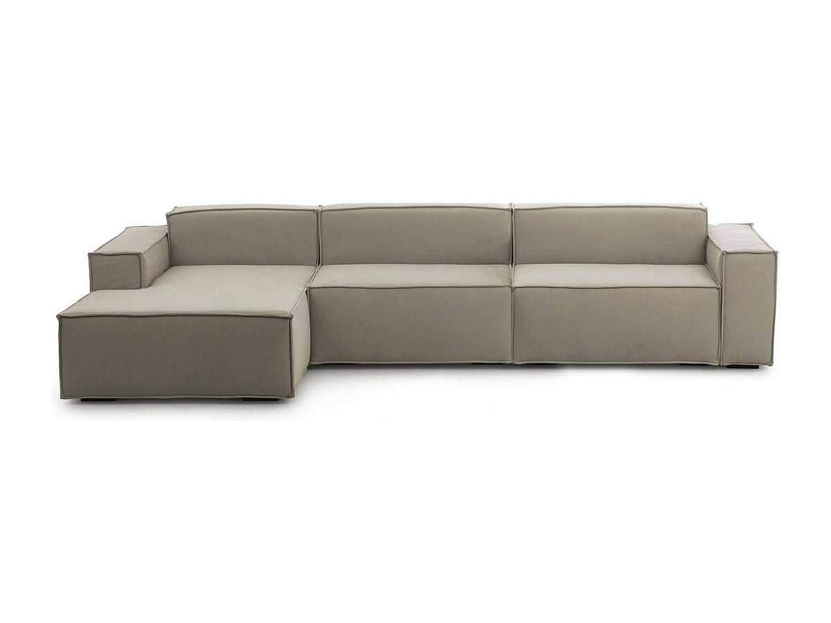 Canapé modulable 4 places gris tissu