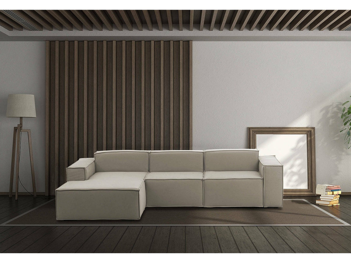 Canapé modulable 3 places gris tissu