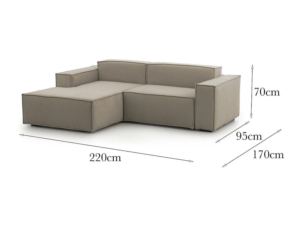 Canapé modulable 2 places gris tissu