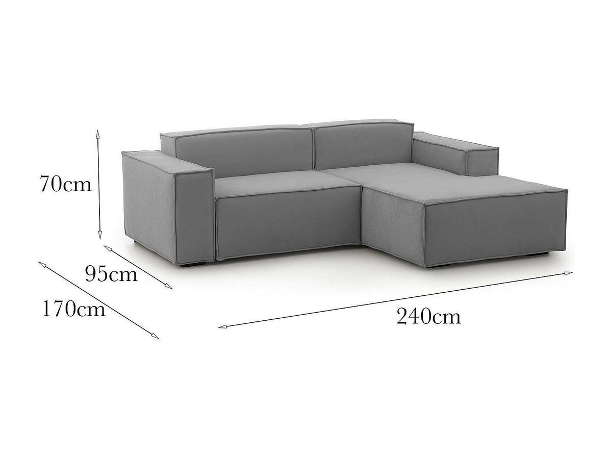 Canapé modulable 2 places gris tissu