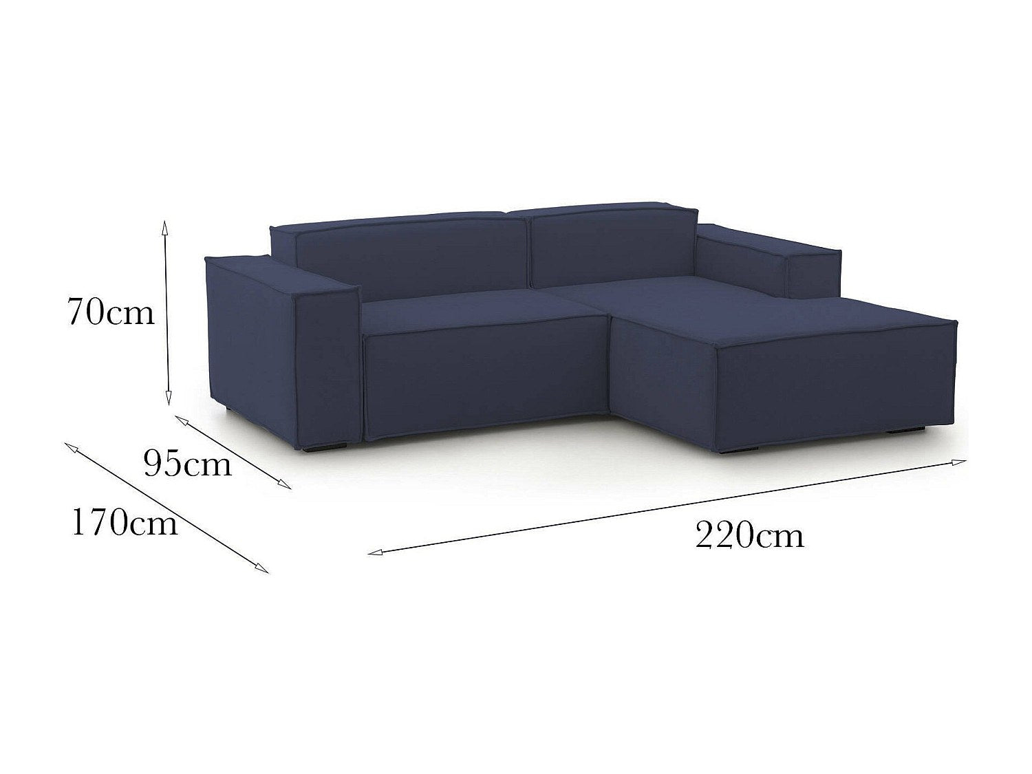 Canapé modulable 2 places bleu tissu