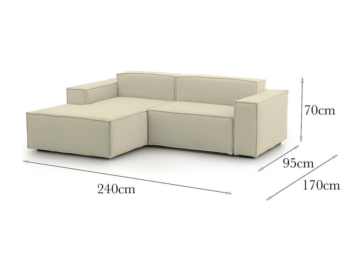 Canapé modulable 2 places beige tissu
