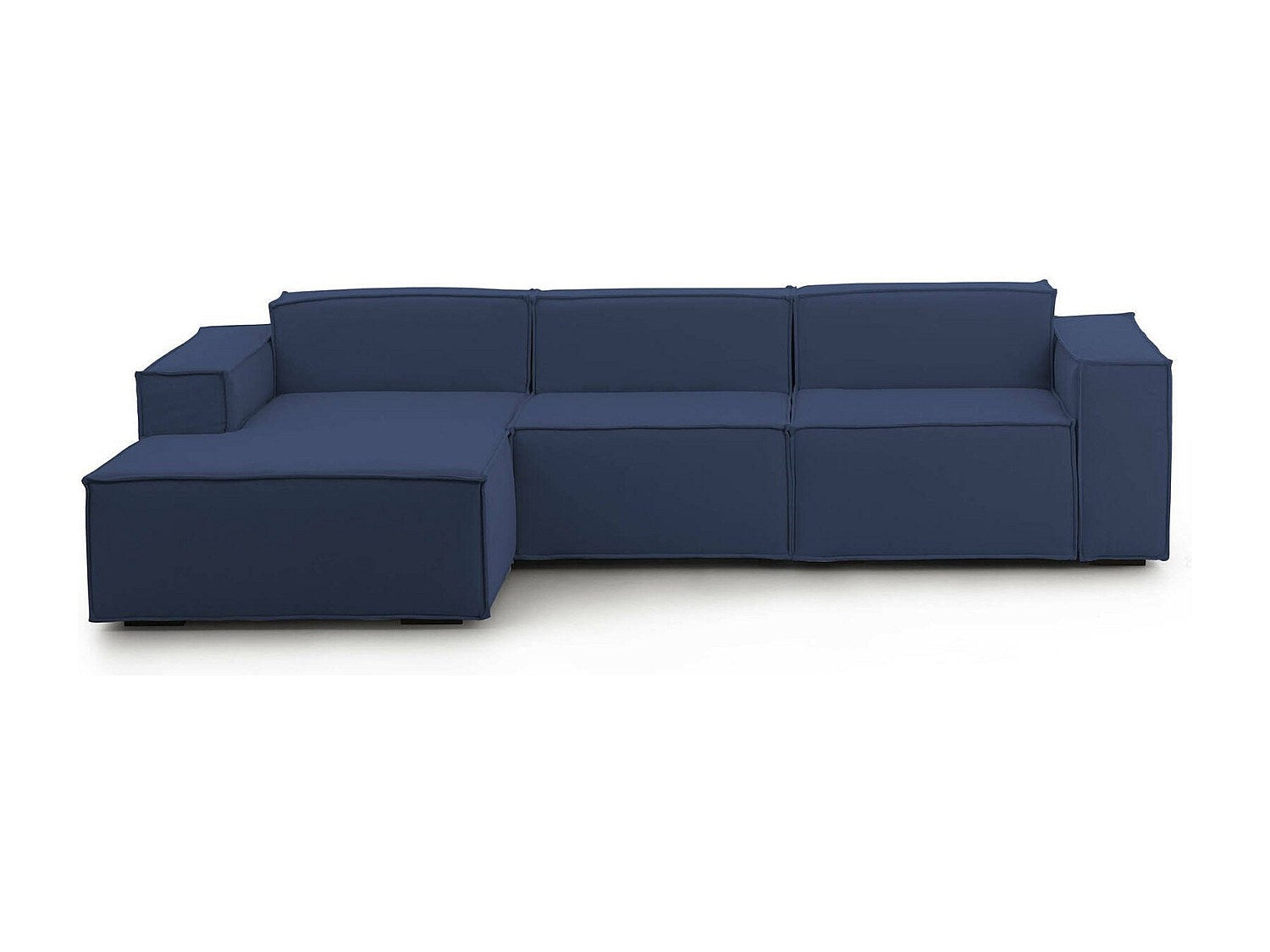Canapé modulable 3 places bleu tissu
