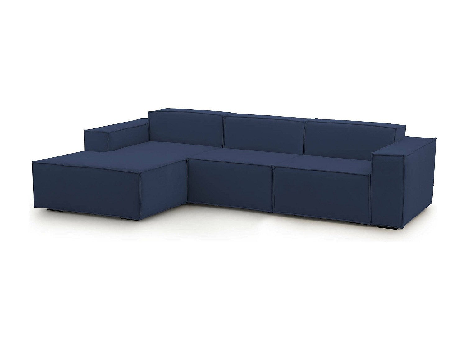 Canapé modulable 3 places bleu tissu
