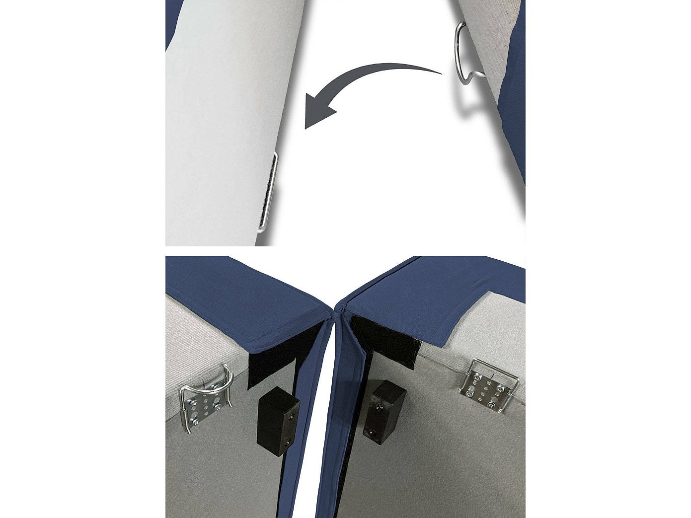 Canapé modulable 3 places bleu tissu