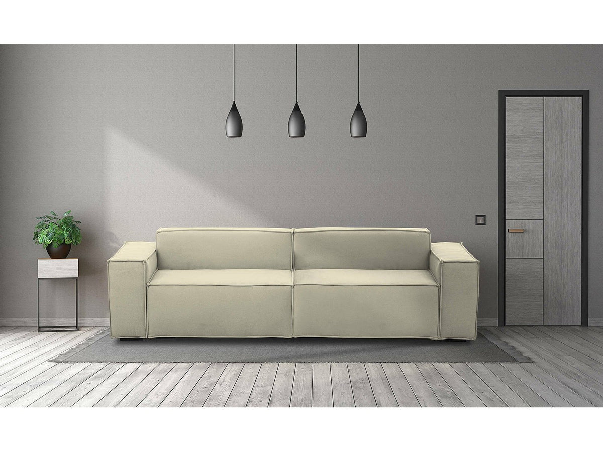 Canapé modulable 3 places beige tissu
