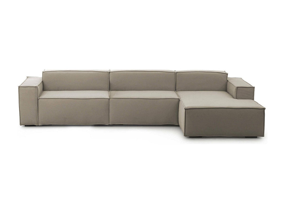 Canapé modulable 4 places gris tissu