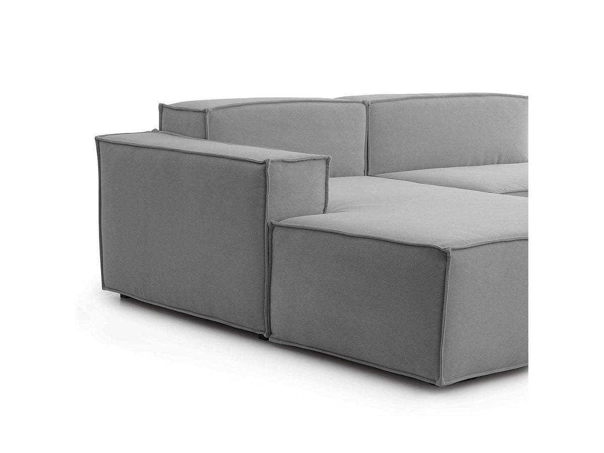 Canapé modulable 2 places gris tissu