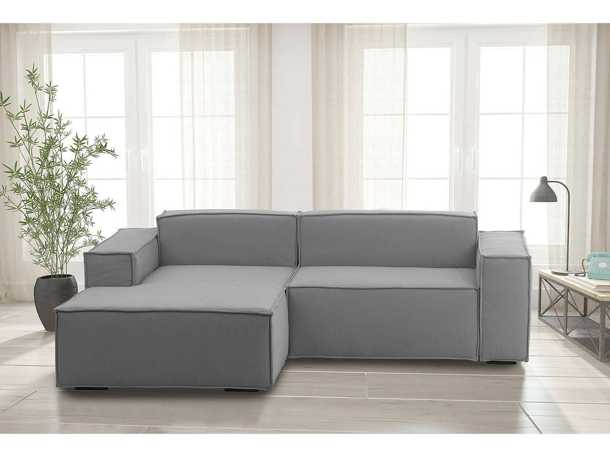 Canapé modulable 2 places gris tissu
