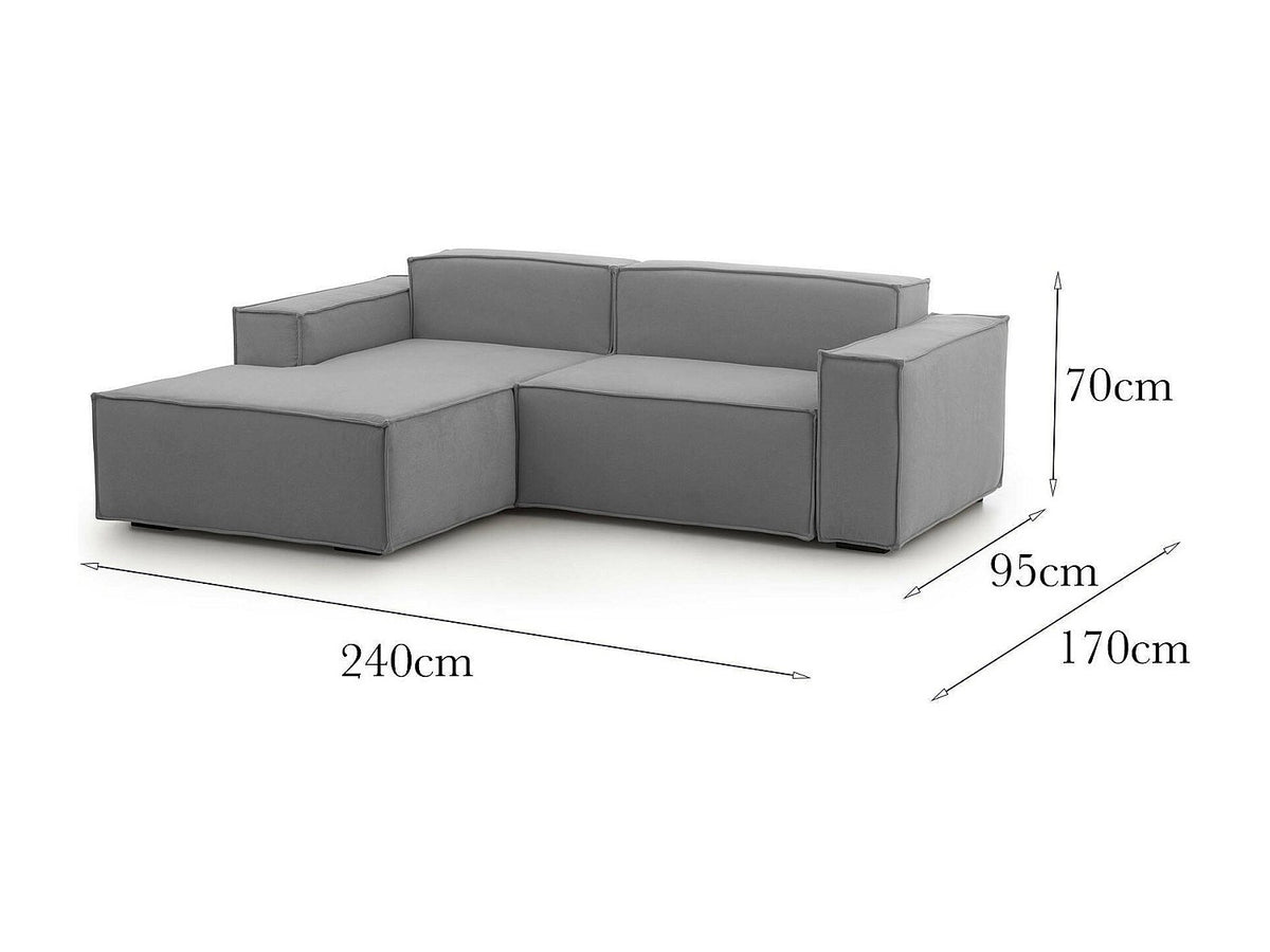 Canapé modulable 2 places gris tissu