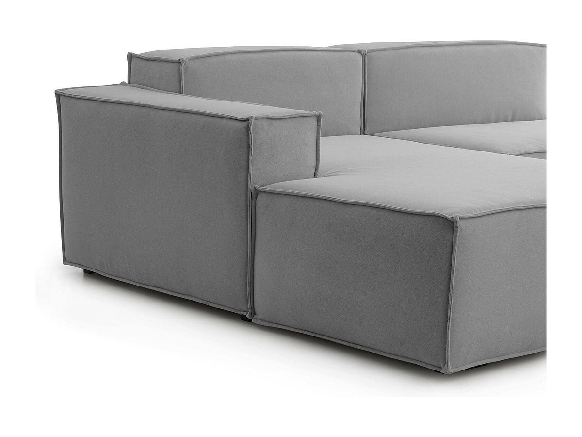 Canapé modulable 2 places gris tissu