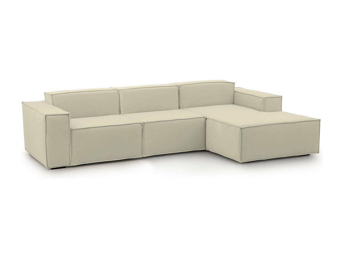 Canapé modulable 3 places beige tissu