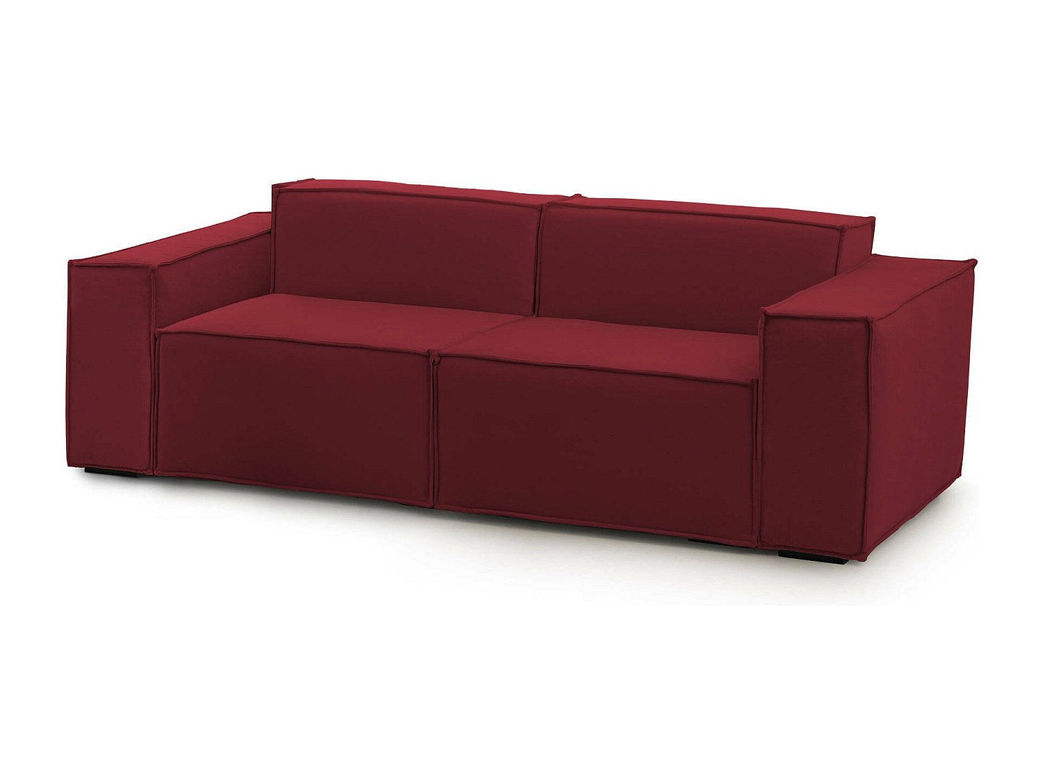 Canapé modulable 2 places rouge tissu