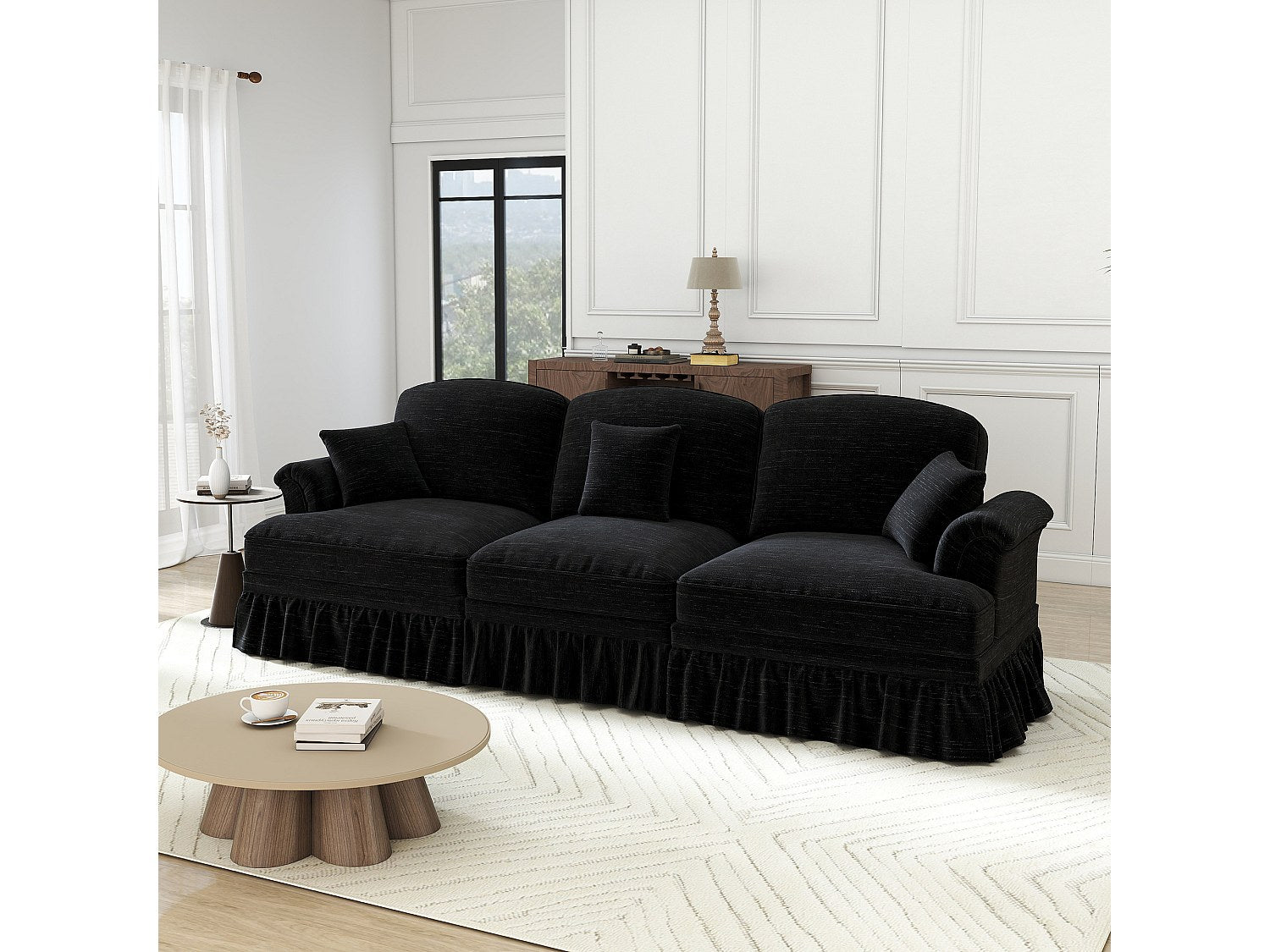 Canapé modulable noir tissu