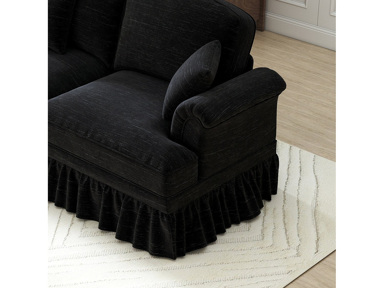 Canapé modulable noir tissu