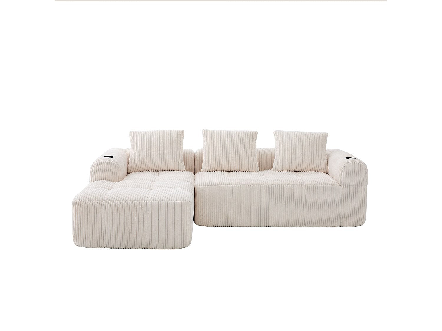 Canapé modulable beige tissu