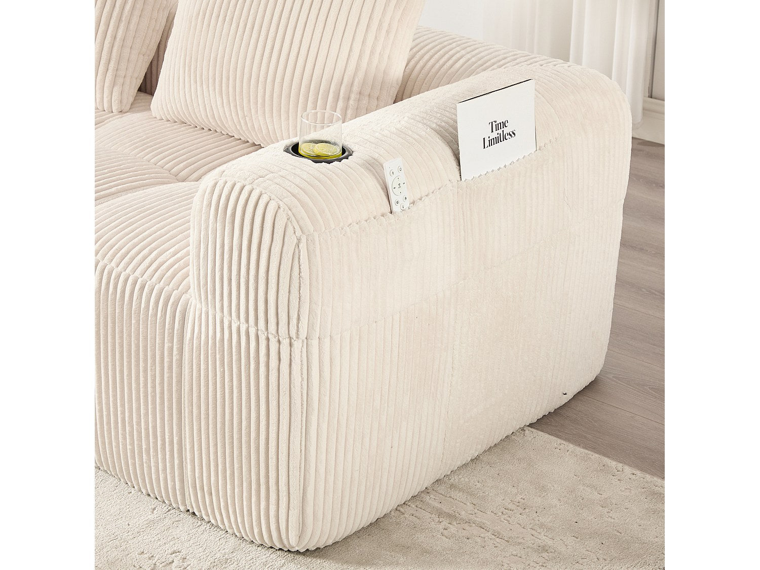 Canapé modulable beige tissu