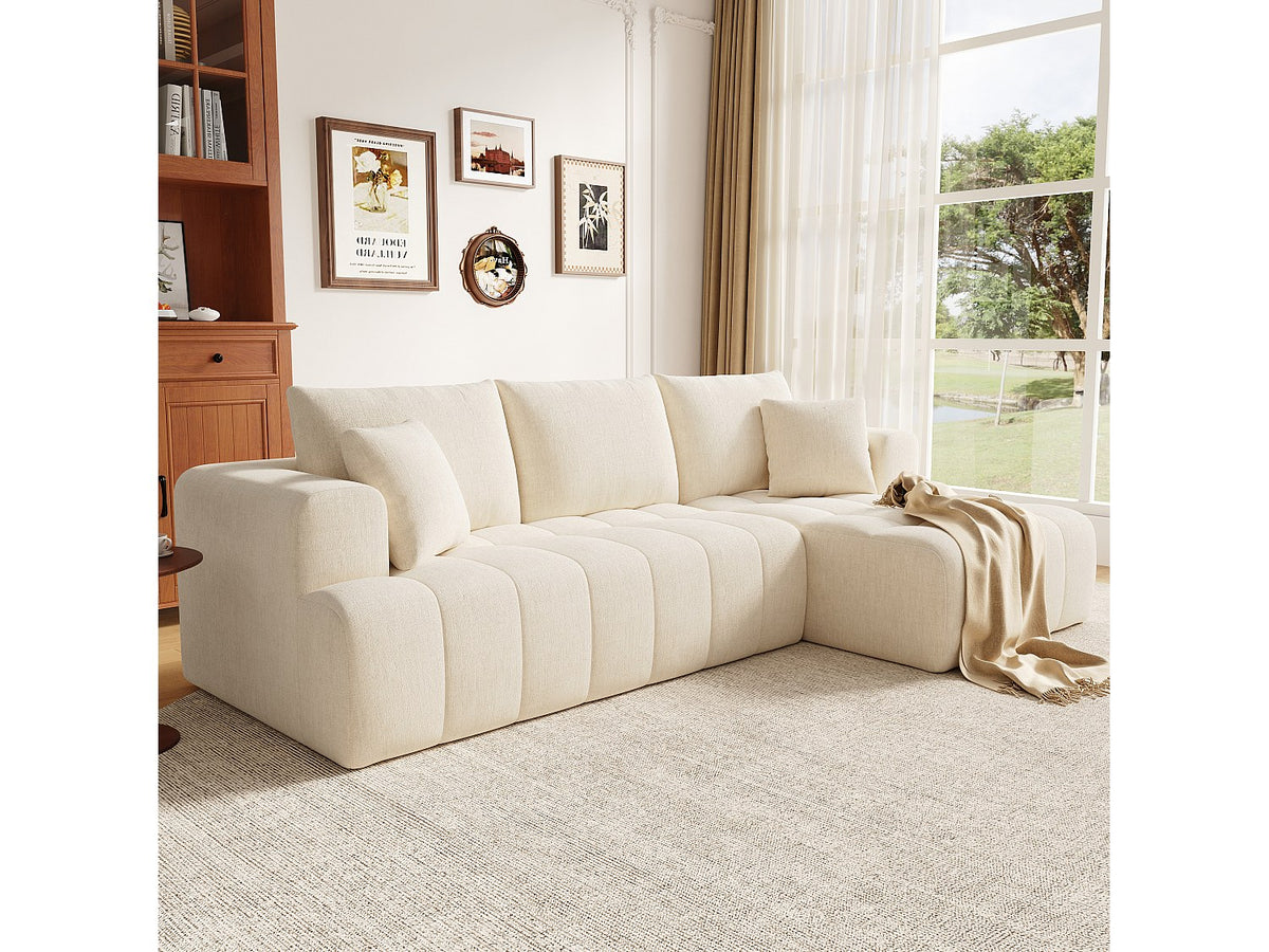 Canapé modulable beige velours