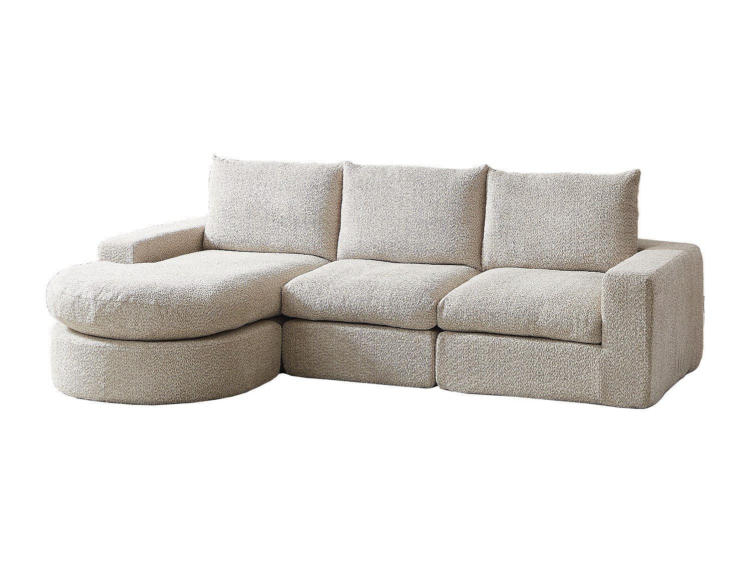 Méridienne pour canapé modulable beige tissu