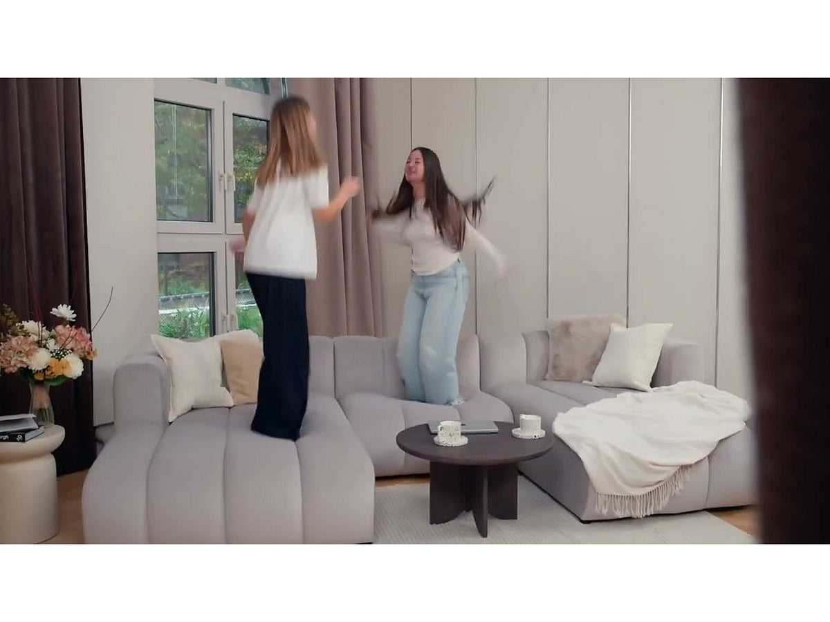 Canapé modulable beige tissu