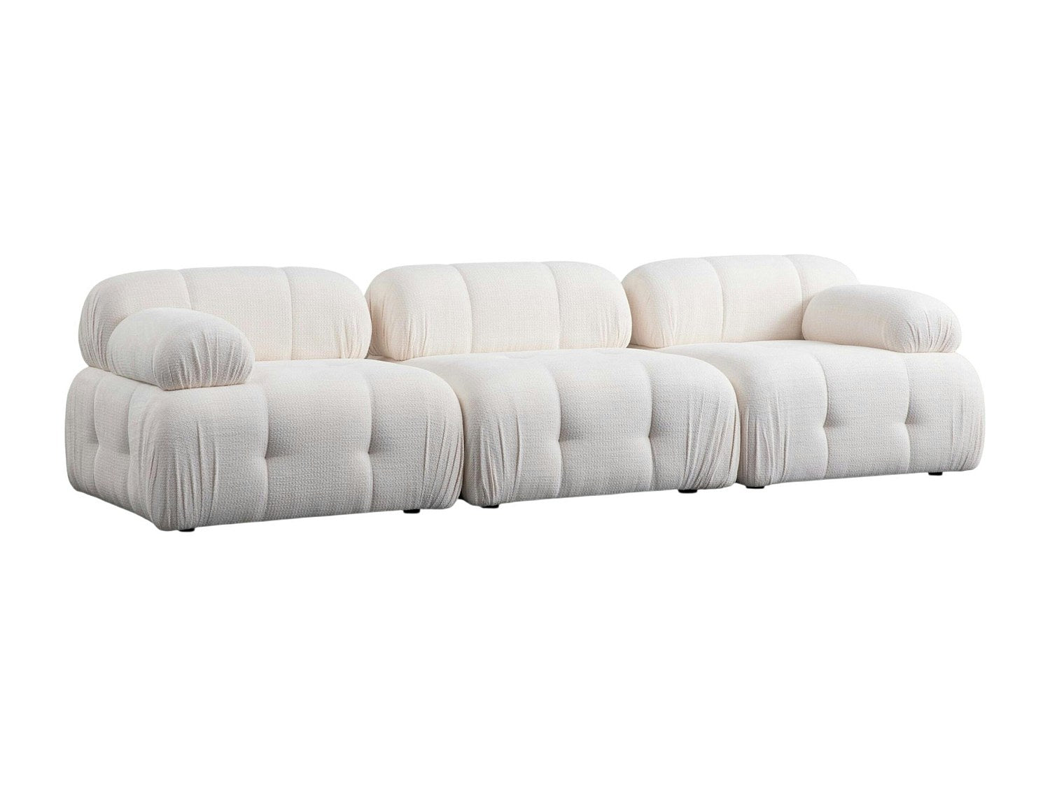 Canapé modulable 3 places blanc tissu